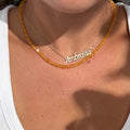 14K  4mm Orange Sapphire Necklace