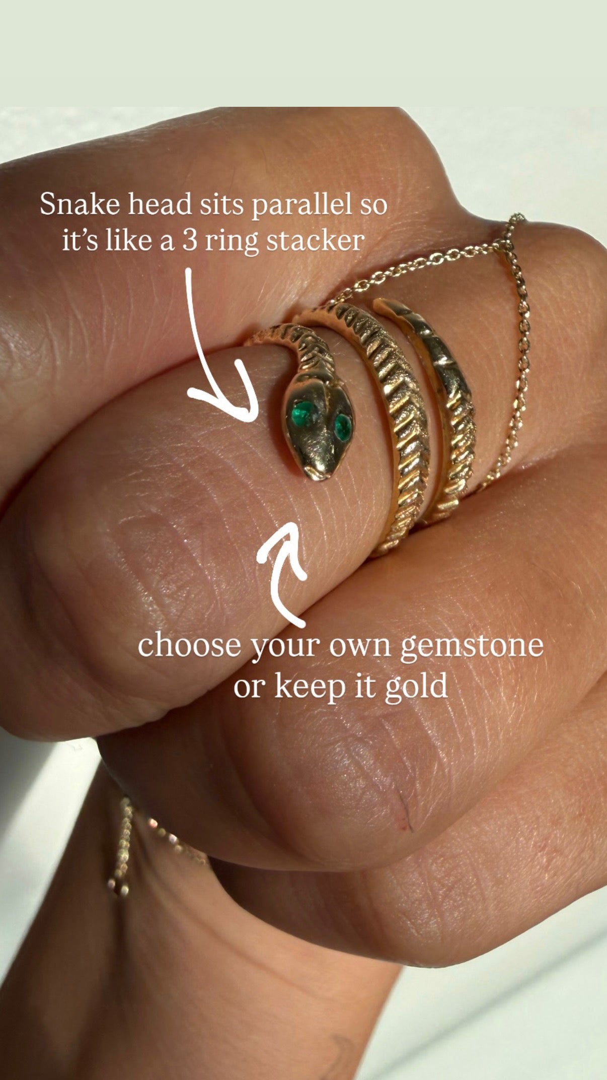 14K Goddess Serpent Ring