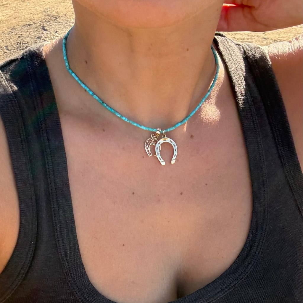 14K  Daintiest Arizona Turquoise Heishi Necklace