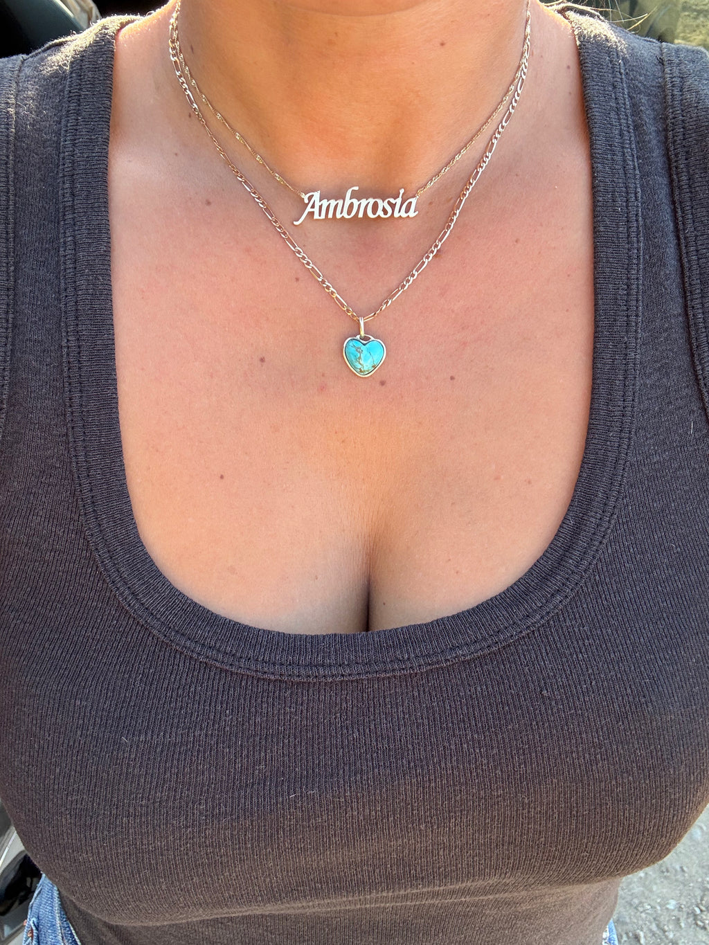 14K Arizona Turquoise – Heart Lock