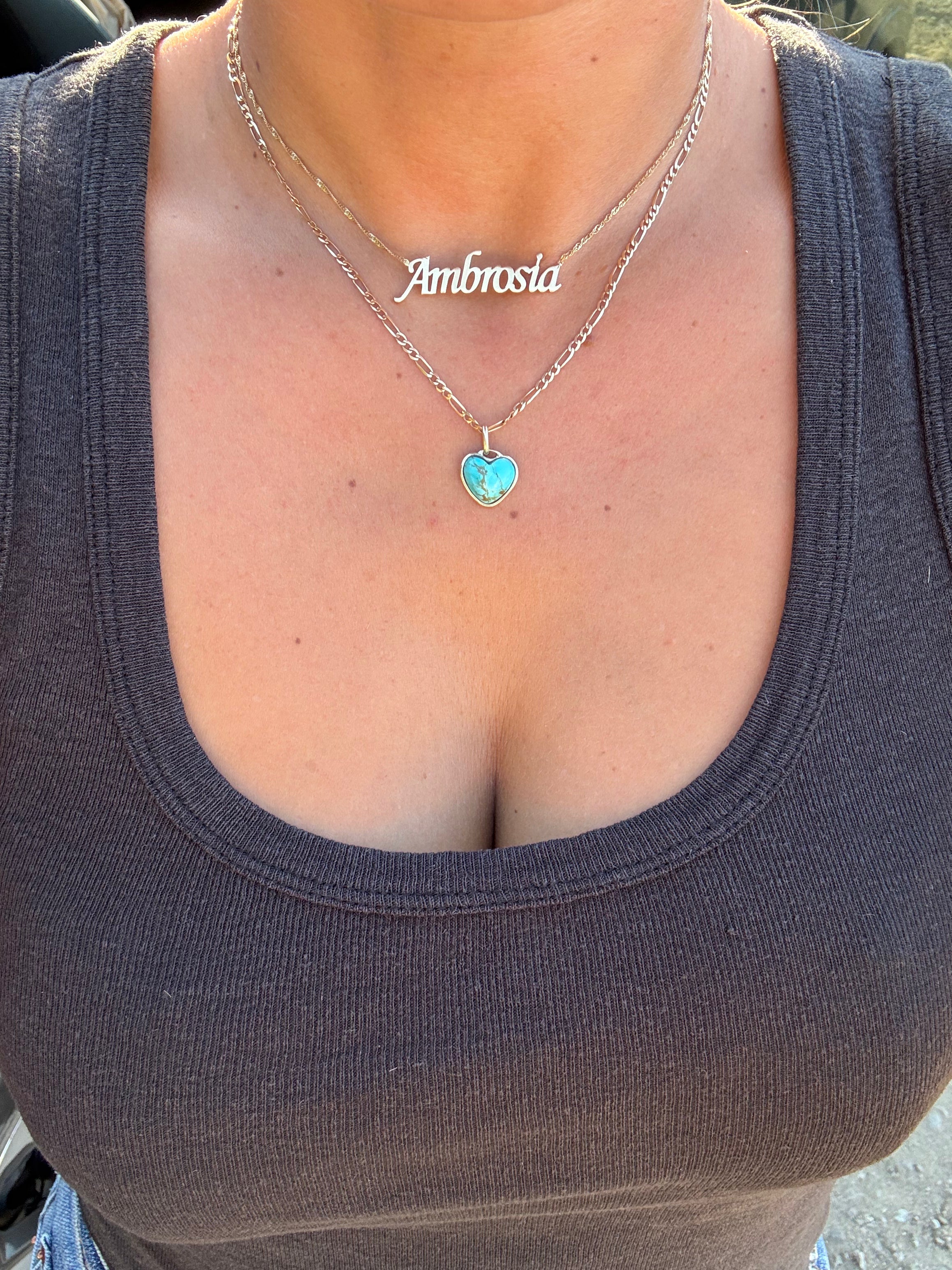 14K Arizona Turquoise – Heart Lock