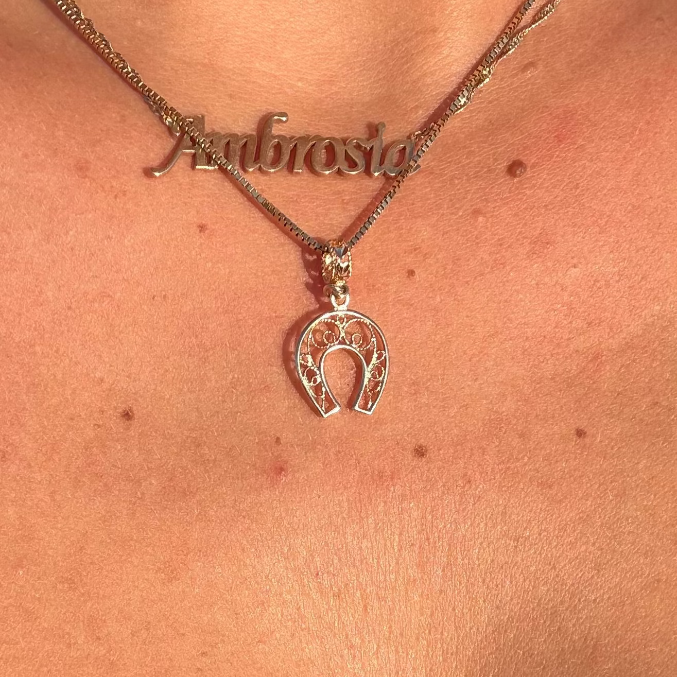 14K Vintage Filigree Horseshoe