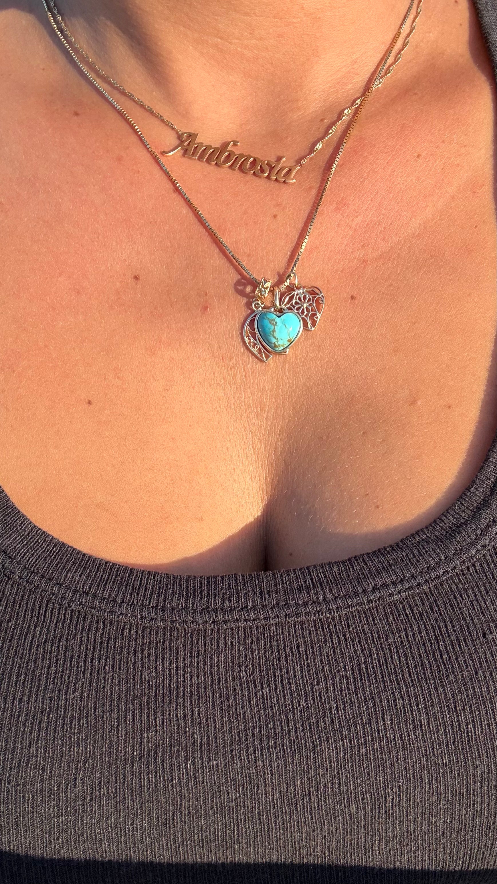 14K Arizona Turquoise – Heart Lock