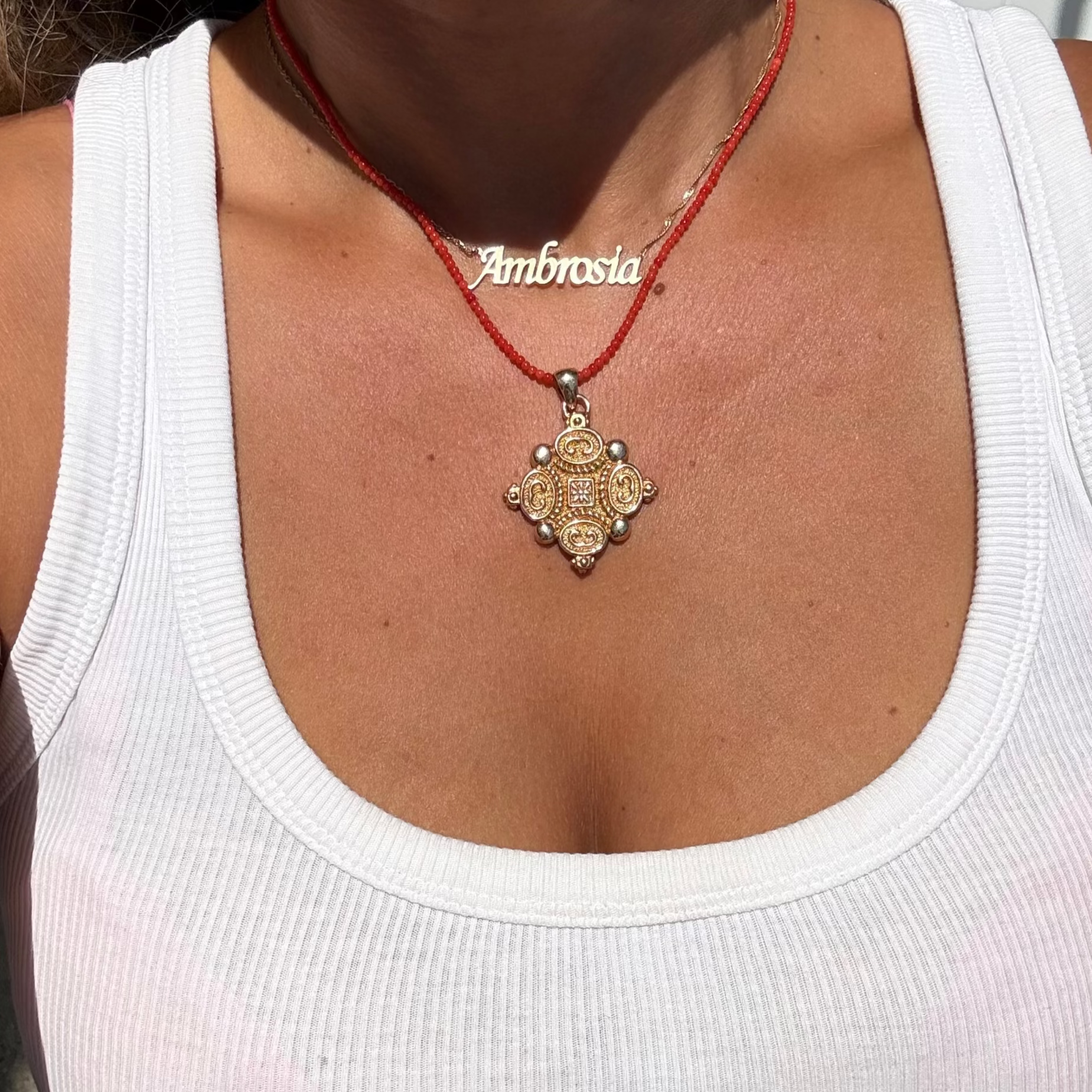 14K Vintage Quattro Foglie Pendant