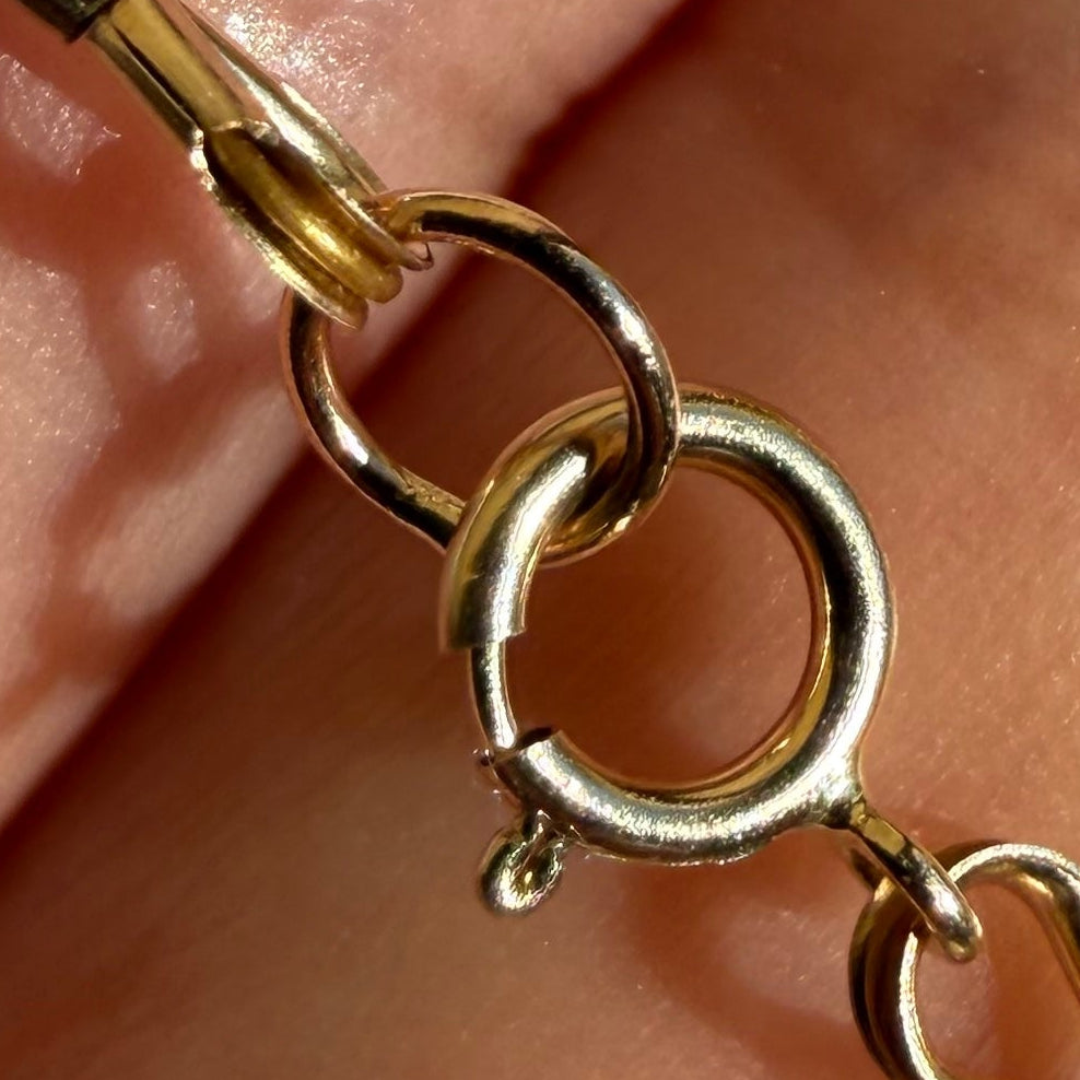 14K Natural Dainty Pink Sapphire Beaded Necklace