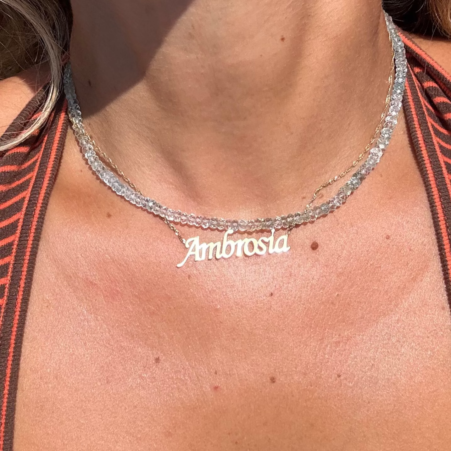 14K Aquamarine Choker