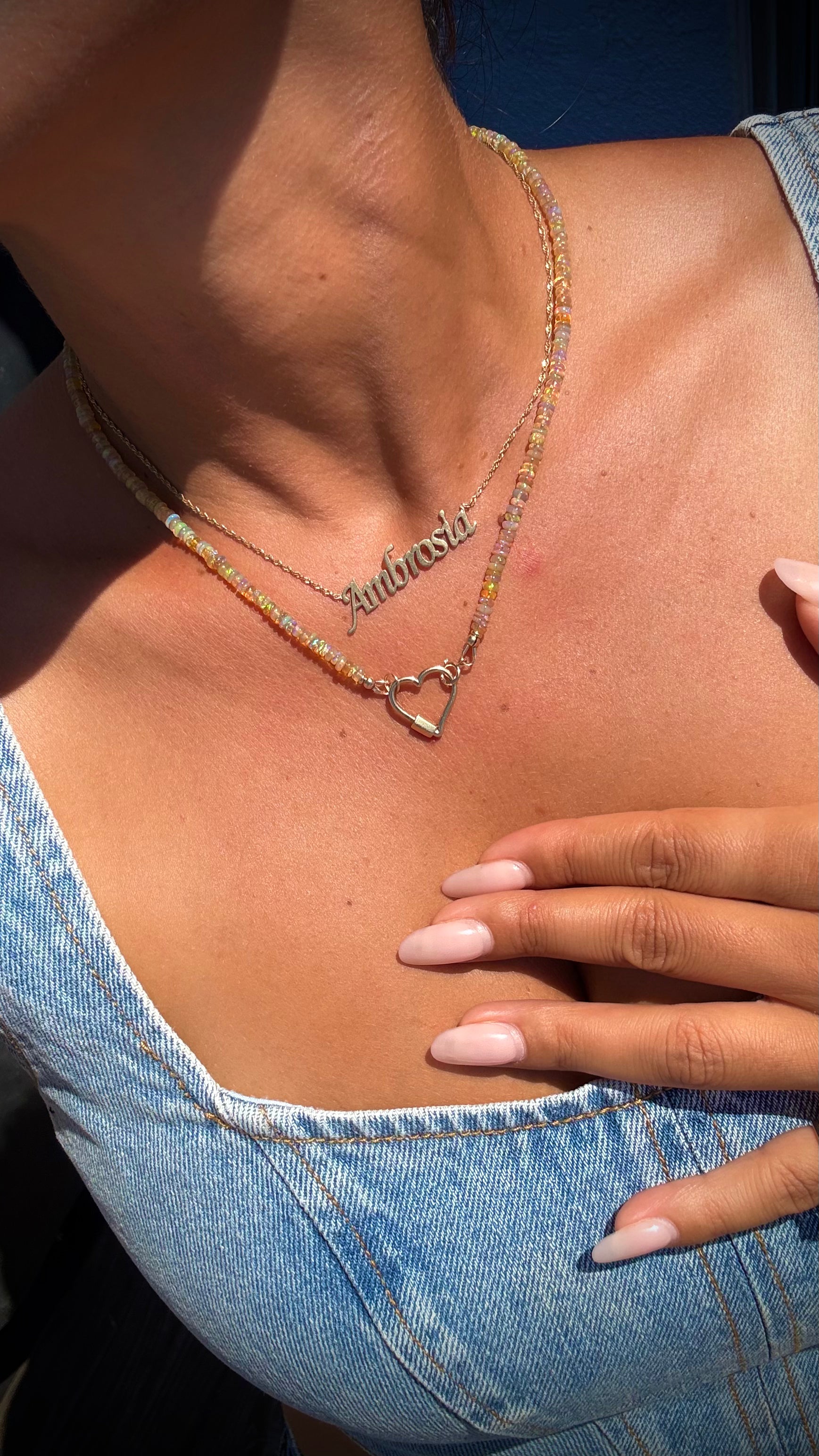 14K Golden Opal Necklace