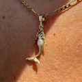 14K Gold Mermaid Charm on a Chain