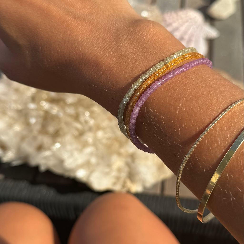 14K beaded sapphire bracelets