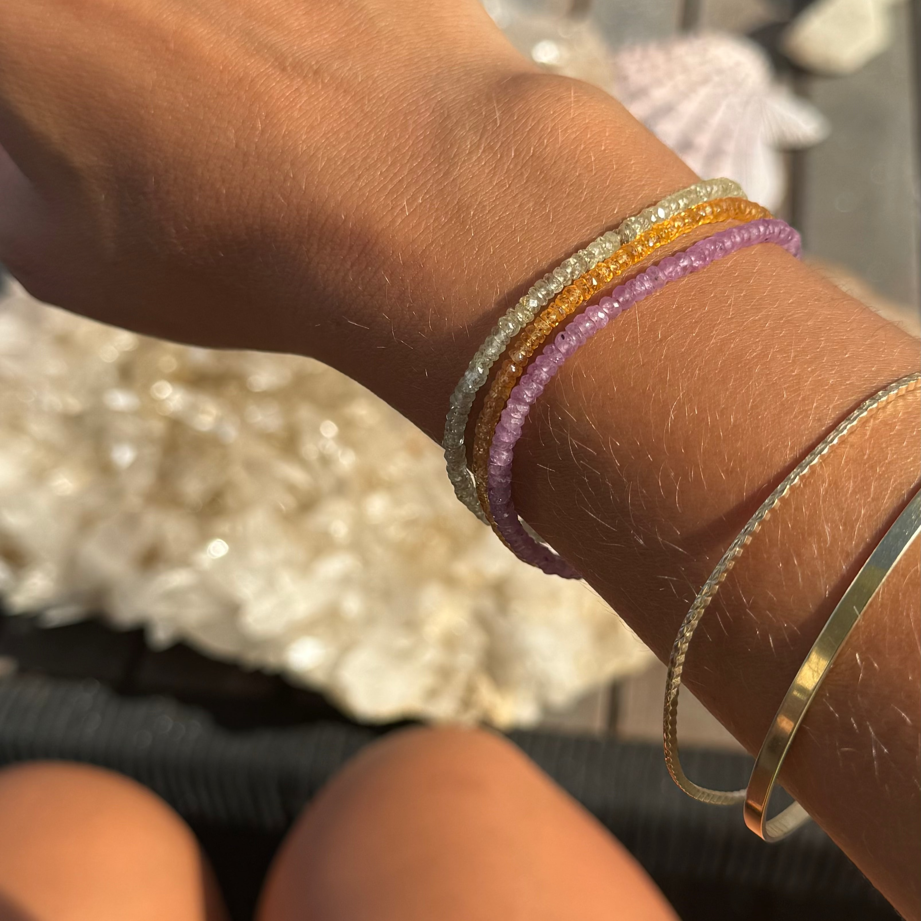 14K beaded sapphire bracelets