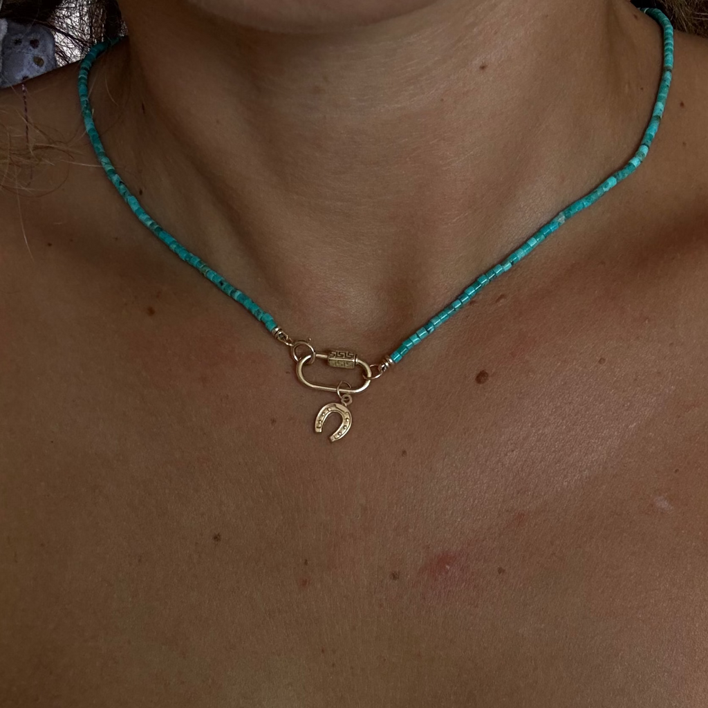 14K  Daintiest Arizona Turquoise Heishi Necklace