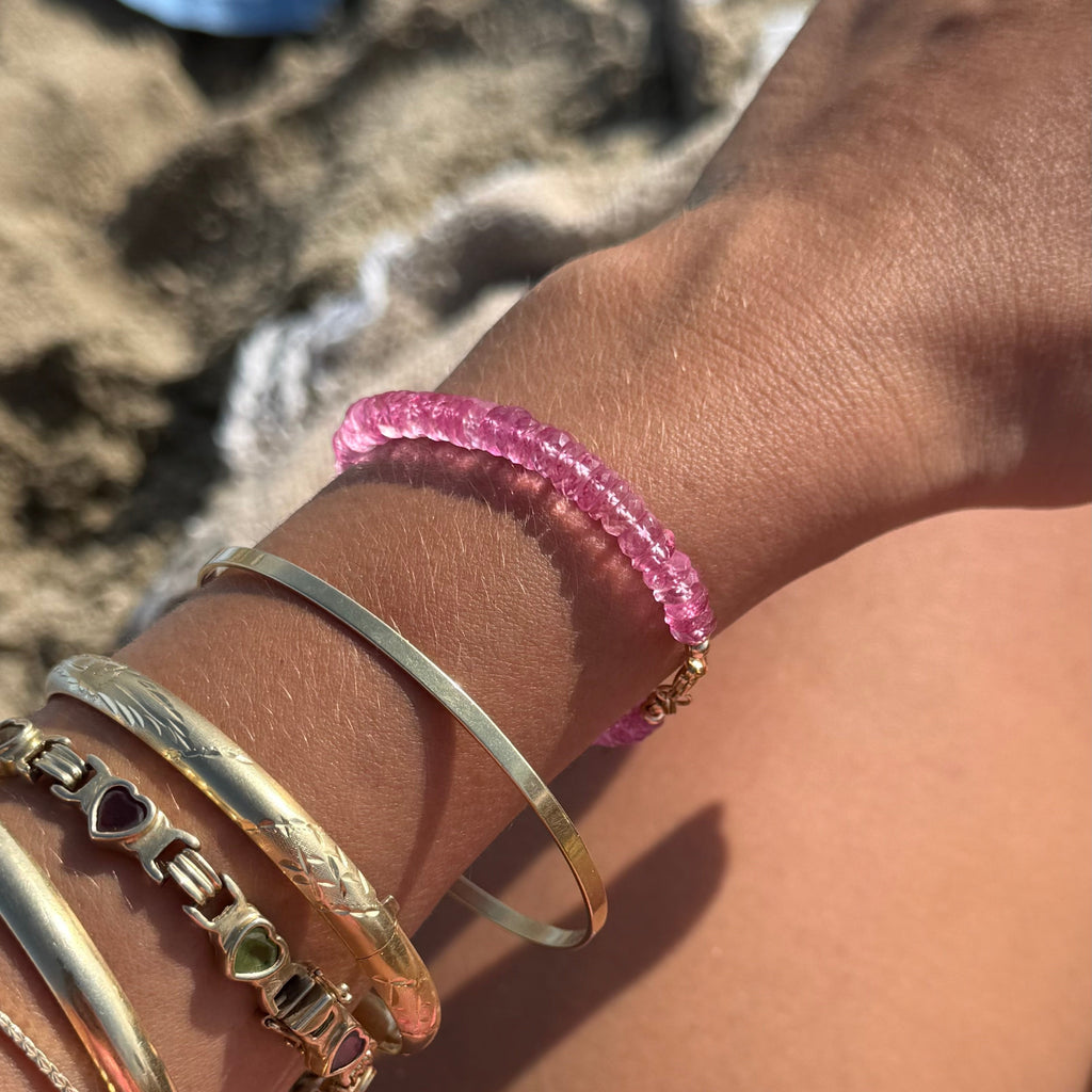 14K 6mm Hot Pink Topaz Bracelet