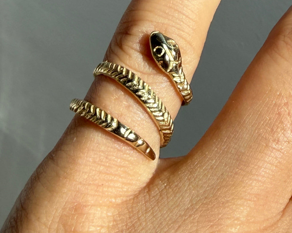 14K Goddess Serpent Ring