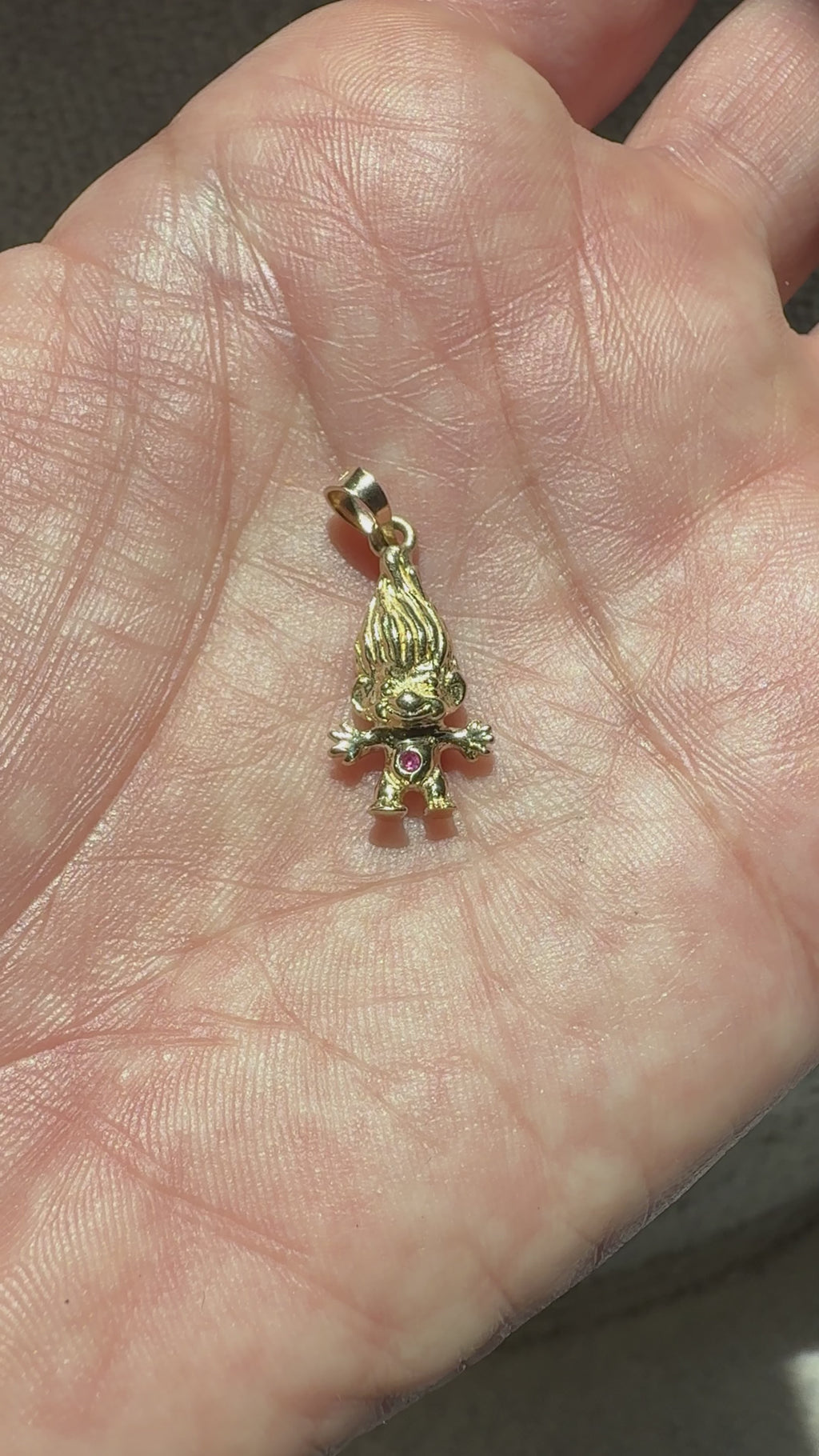 Lucky Troll 14K Gold Charm