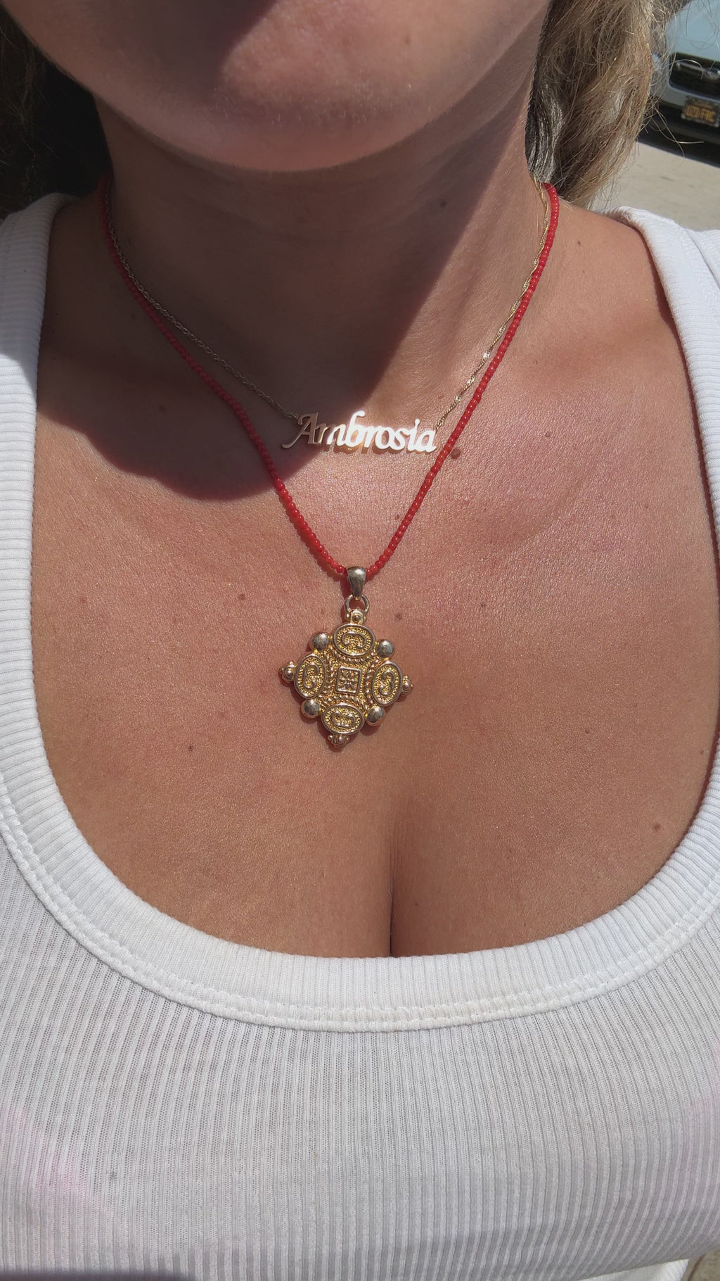 14K Vintage Quattro Foglie Pendant