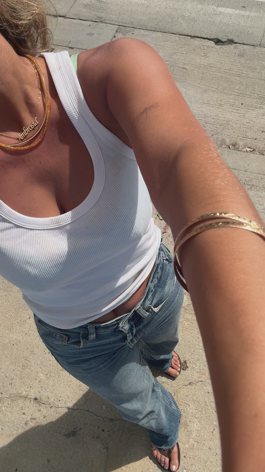 14K  4mm Orange Sapphire Necklace