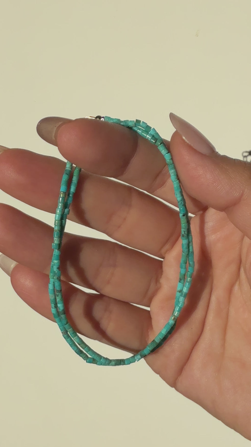 14K  Daintiest Arizona Turquoise Heishi Necklace