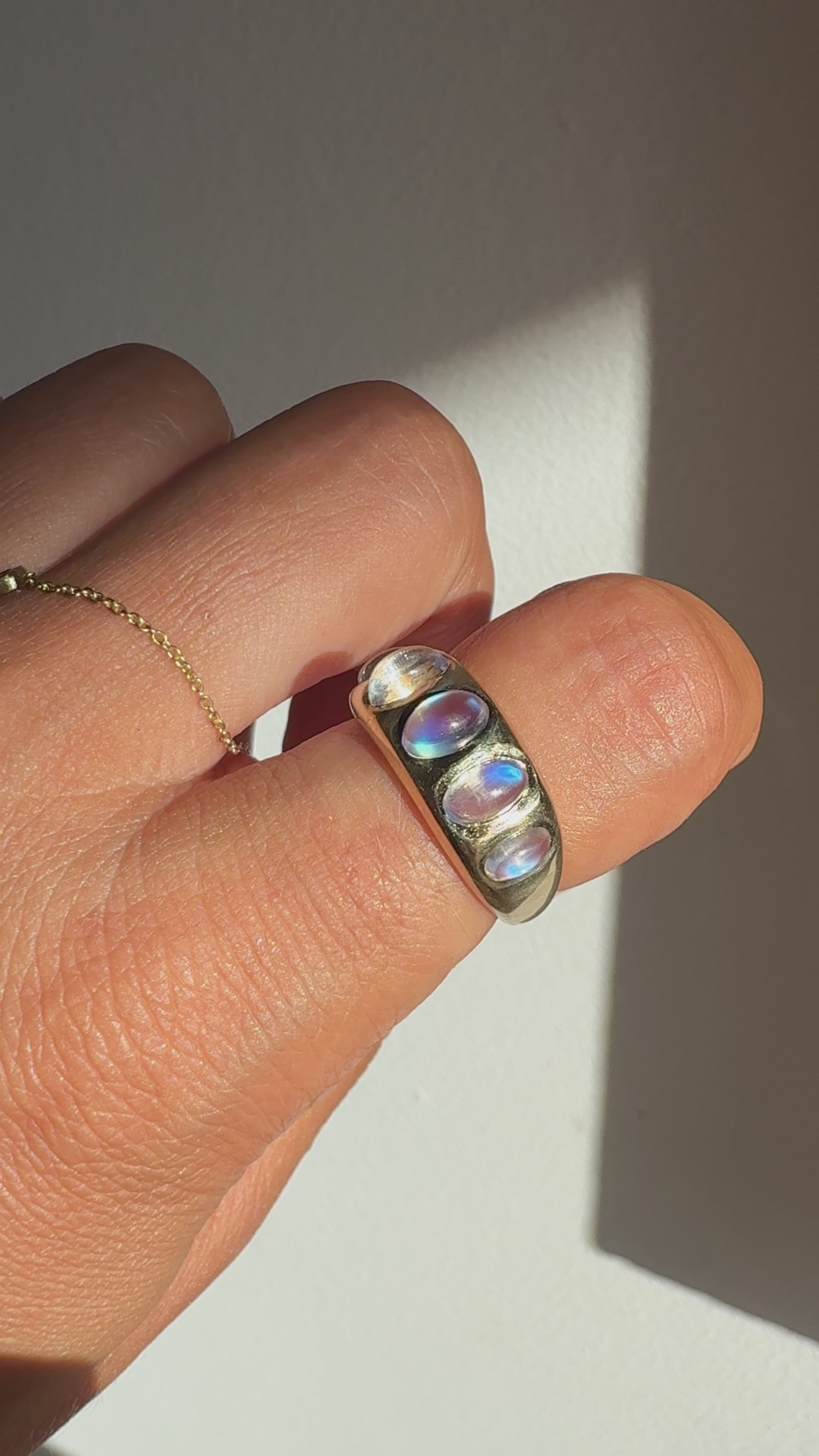 5 stone moonstone ring victorian inspired