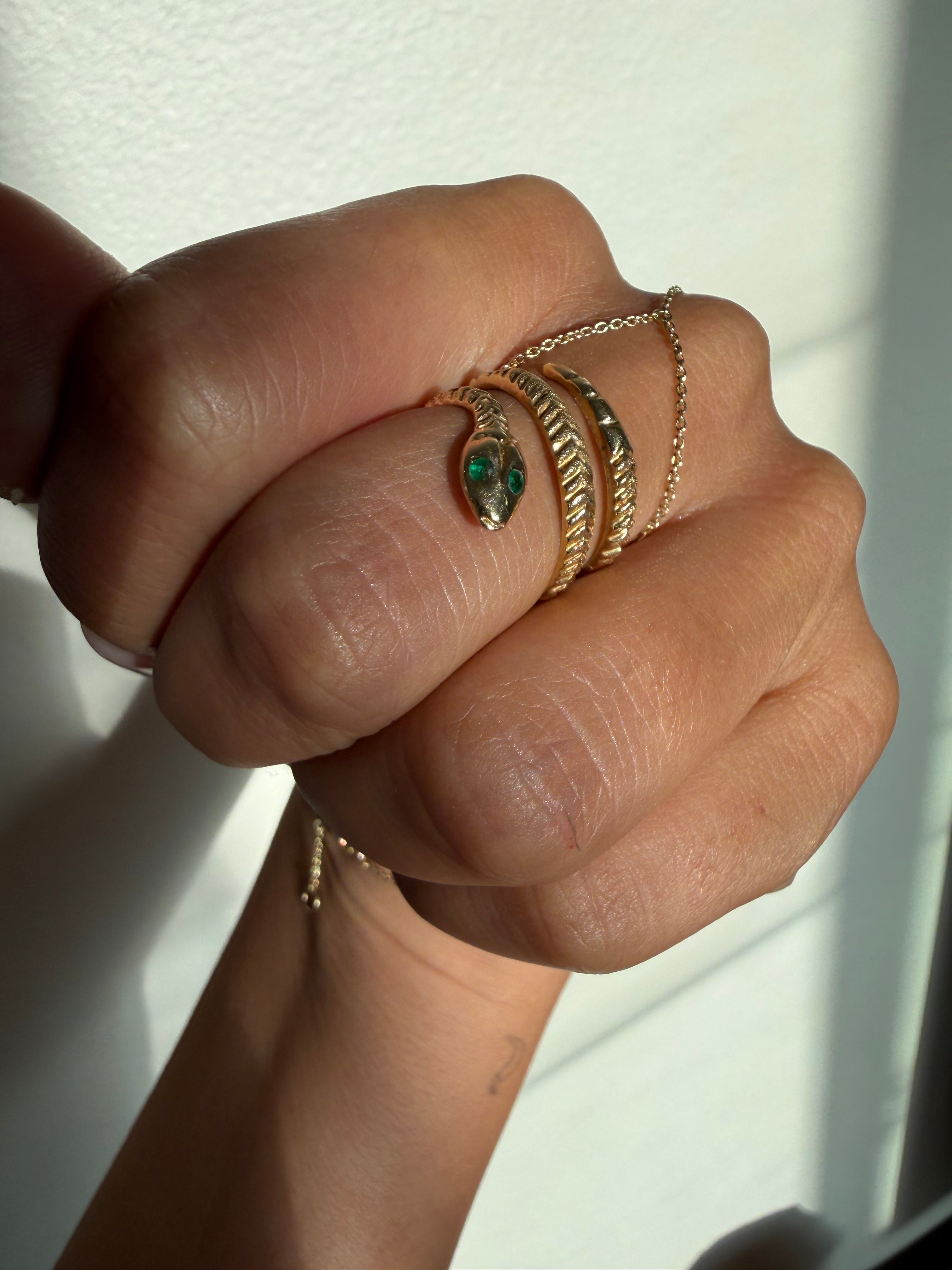 14K Goddess Serpent Ring